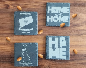 House Warming Gift Custom Slate Coaster | Personalized Slate Coasters | Custom Wedding Coasters | Real Estate Closing| Housewarming Gifts