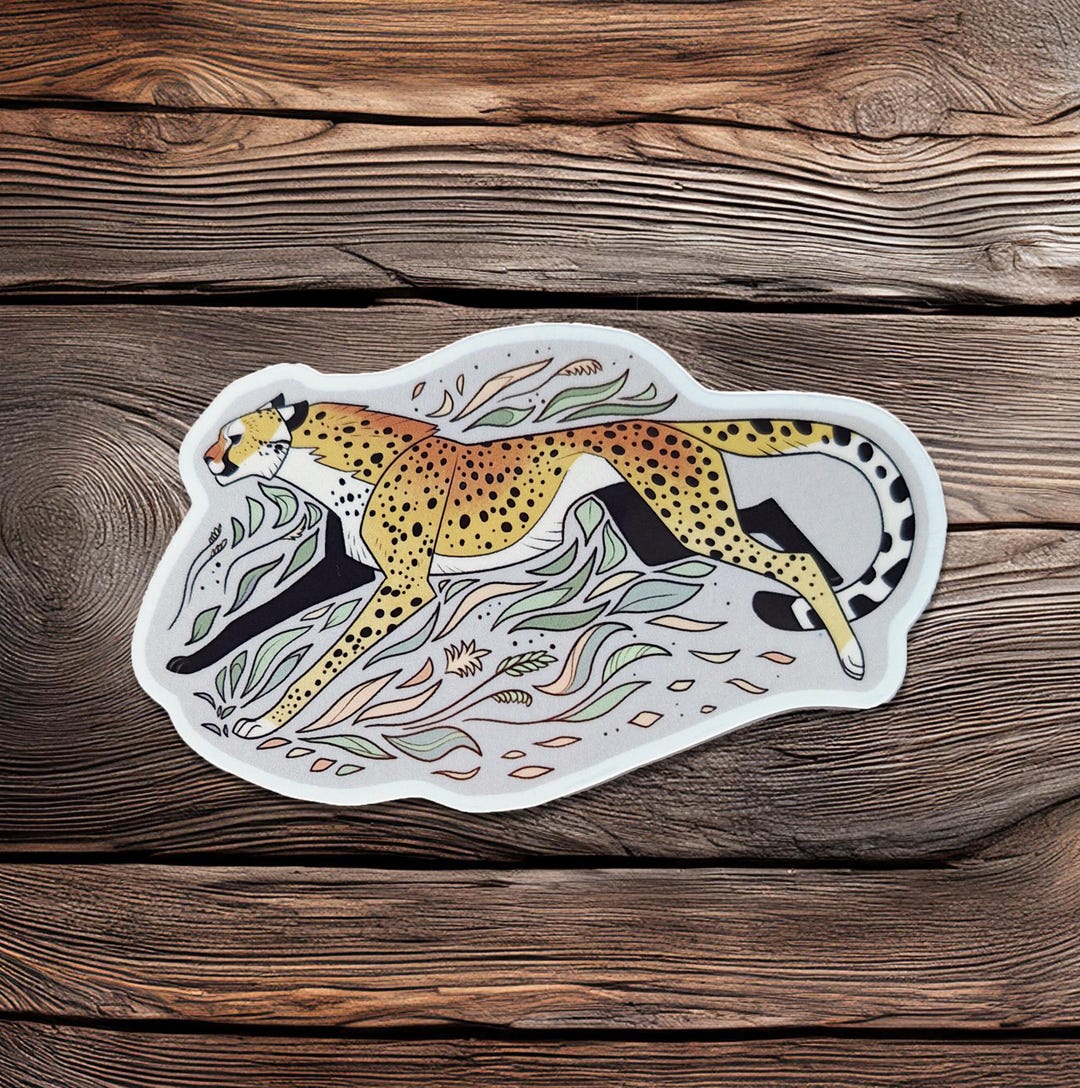 Cheetah Sticker - Vinyl- Big Cat - Cute - Africa - Nature - Etsy