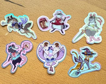 Pack de Chicas Animales Mágicas de Basura - Vinilo - Mítico - Mágico - Siete pegatinas