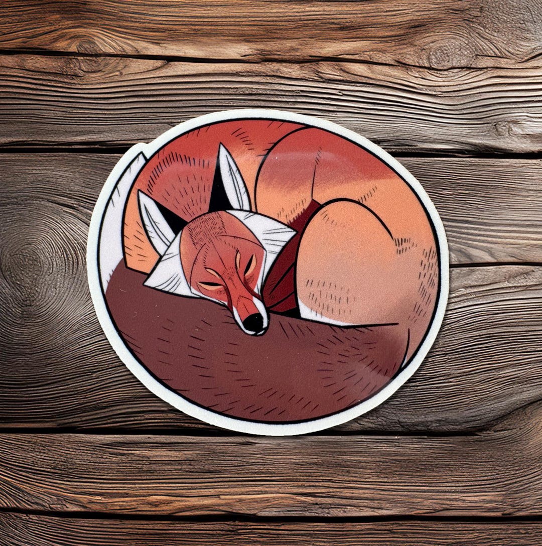 Sleeping Fox Sticker - Vinyl- Animal - Forest - Creature - Etsy