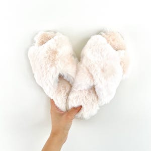Fluffy X Slippers | Plush Crossband Memory Foam Slippers | Special Gift