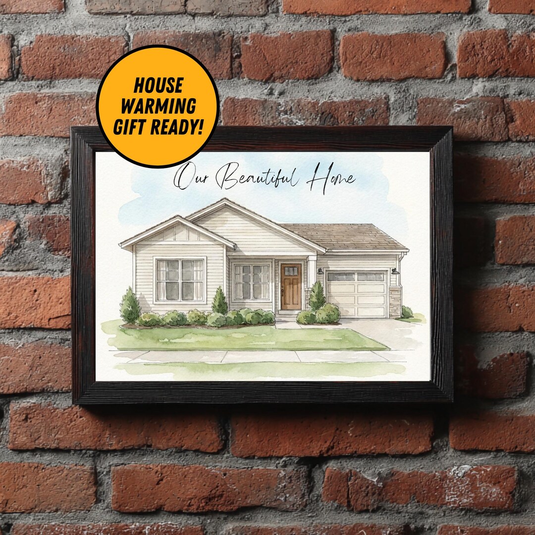 Personalized Home Portrait From Photo – Custom Watercolor House ...