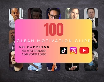 100 rena motivationsvideor, TikTok, Youtube-shorts, IG | Inga textningar | Viral framgång, affärsinspiration | Premiumklipp