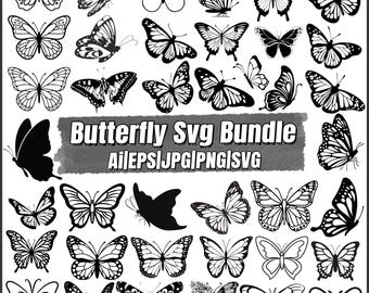 Flying Butterfly svg,Butterfly svg,Layered buttefly svg, Butterfly Clipart, Butterflies Svg, Silhouette,Png - Digital Download