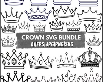 Crown SVG Bundle: Royal Clipart for Cricut, Silhouette (Digital Download)
