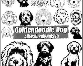 Goldendoodle SVG, Dog Silhouettes,Peeking Goldendoodle Dog Svg,Dog Outline SVG,Pet Lover SVG,Goldendoodle Dog Svg Bundle File,Dog pet lover