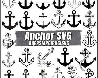Ship Anchor SVG Bundle,Anchor SVG Nautical Vector Image ,anchor png file, anchor vector,,Anchor Rope Svg, Anchor Monogram