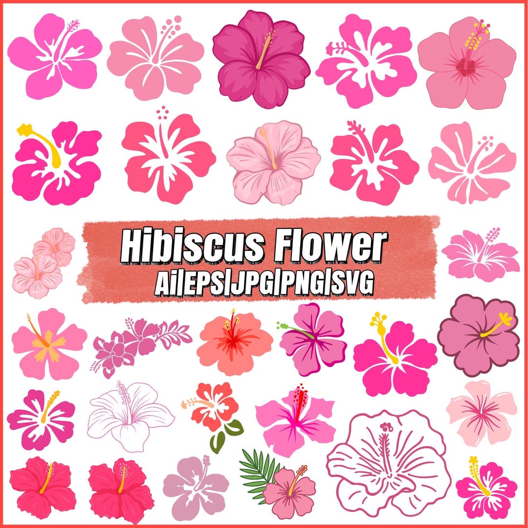 Hibiscus Svg Bundle, Tropical Flower Svg, Hawaiian Hibiscus Svg,flower ...