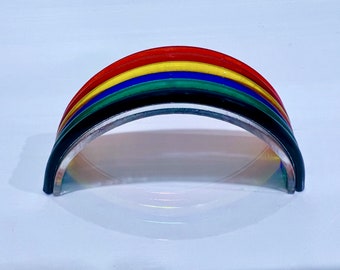 RAINBOW BRIDGE for Pet Loss Memory, 5" Fused Glass Art, Handmade, Tabletop Art, Great Gift