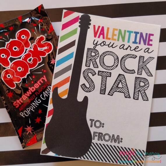 INSTANT DOWNLOAD Printable Rock Star Valentines for Valentines Day Il_570xn