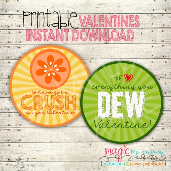 INSTANT DOWNLOAD DIY Valentines Day Printable Soda inspired tags Il_570xn