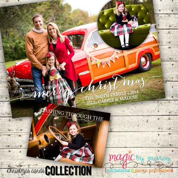 Custom Family Christmas Double sided printable 5X7 Custom Christmas Photo Card Il_570xn