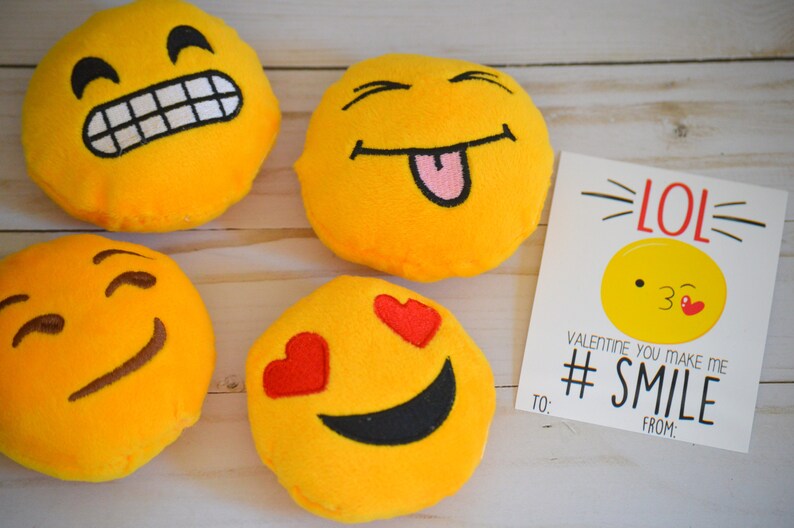 INSTANT DOWNLOAD Smile Emoji Printable Valentine for - Etsy