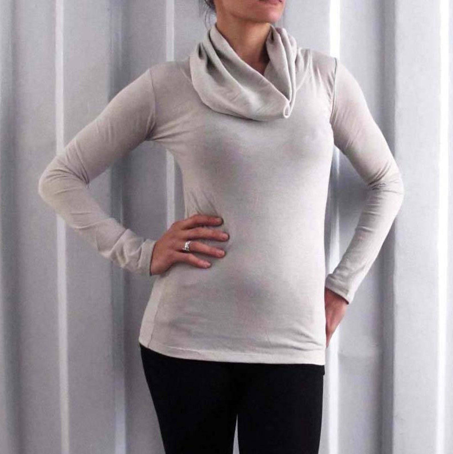 Cowl Neck Longsleeve Top Hooded Top Yoga Top Dance Wear - Etsy