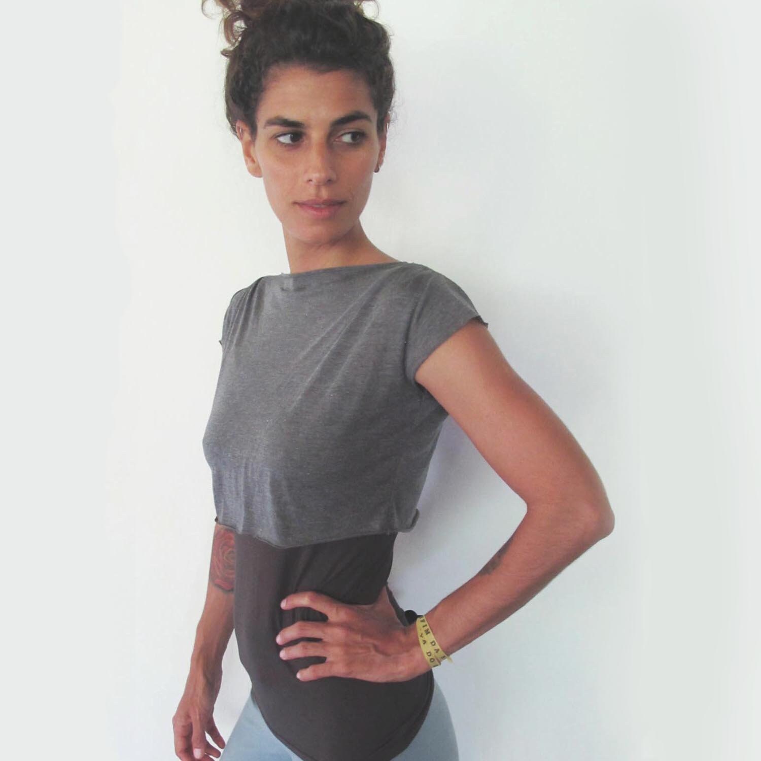 Cropped tee bolero shrug yoga top dance wear workout Etsy