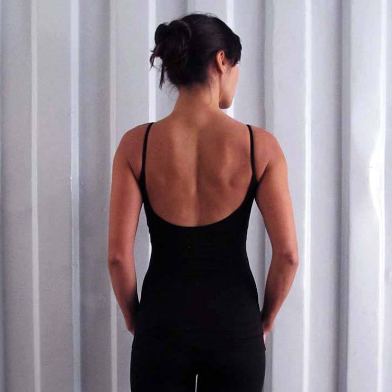 shoestring strap top yoga top Low back tank dance wear yoga clothes singlet