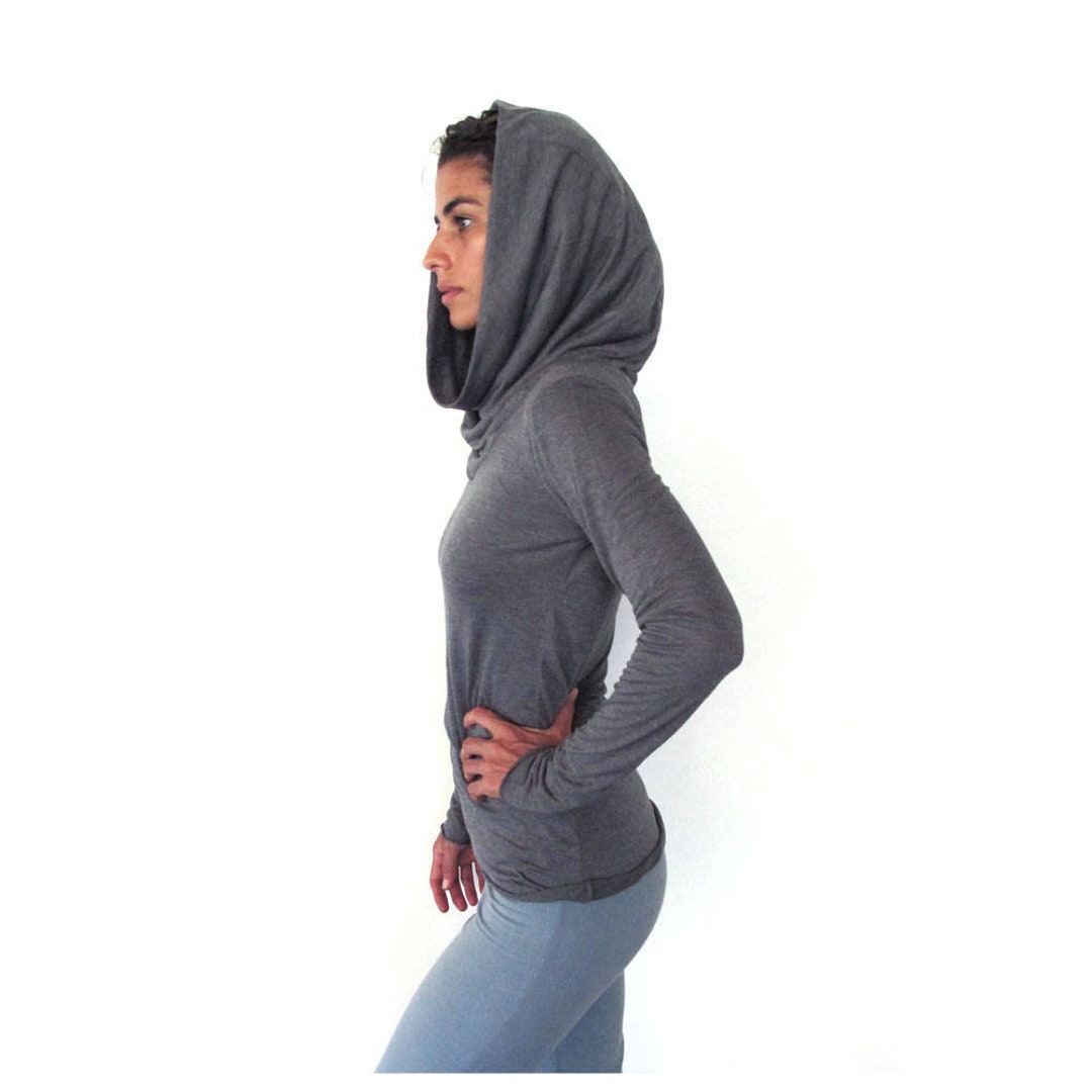 Cowl Neck Longsleeve Top Hooded Top Yoga Top Dance Wear - Etsy