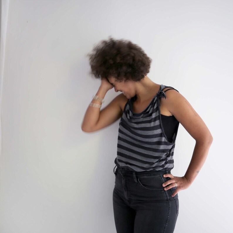 workwear. active wear Tank top with tie shoulder dance clothes oversized tank vest workout yoga top adjustable