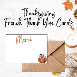 Lot de cartes de remerciement pour Thanksgiving - Français