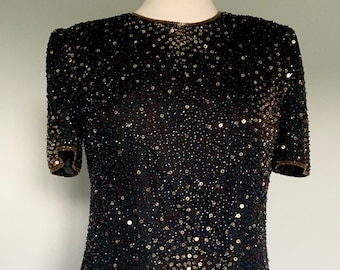 papell boutique evening beaded dress