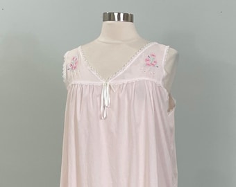 Barbizon Pink Midi Lightweight Nightgown - Size 12/14