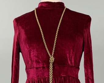 1980s Burgundy Velveteen Mini Dress by Chatham House - Size 4/6