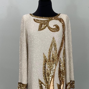vintage beaded dresses for sale Vintage Silk Beaded Dress