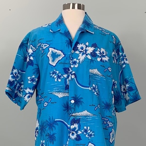 70s 80s Vintage FOX COLLECTION Aloha HAWAIIAN Shirt M Tall