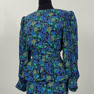 Argenti Boutique Floral Fitted Cinched Waist Dress w/ Peplum - Size 6/8