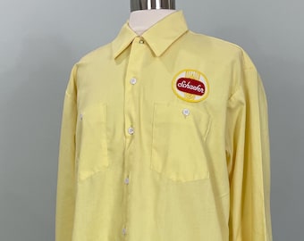 1980s Schafer Beer Novelty Men's Uniform Shirt - Medium/Large