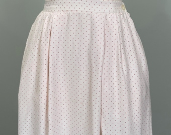 1990s White and Pink Polka Dot Skirt - Size 2/4