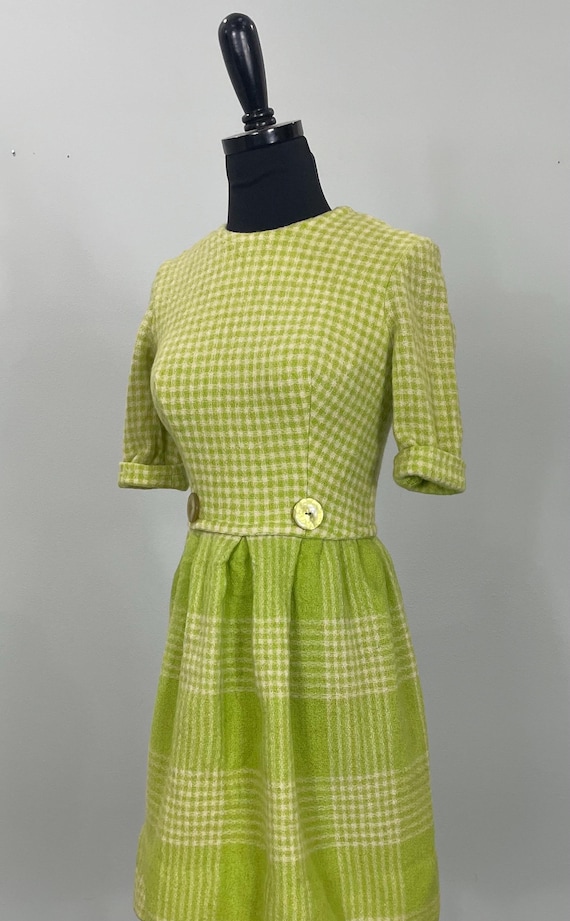 long green dresses prom Ruffled Lime Plaid Dream Dress M – OMNIA main image 0