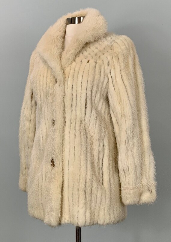 Vintage Blonde Mink Coat with Lattice Pattern - S… - image 3