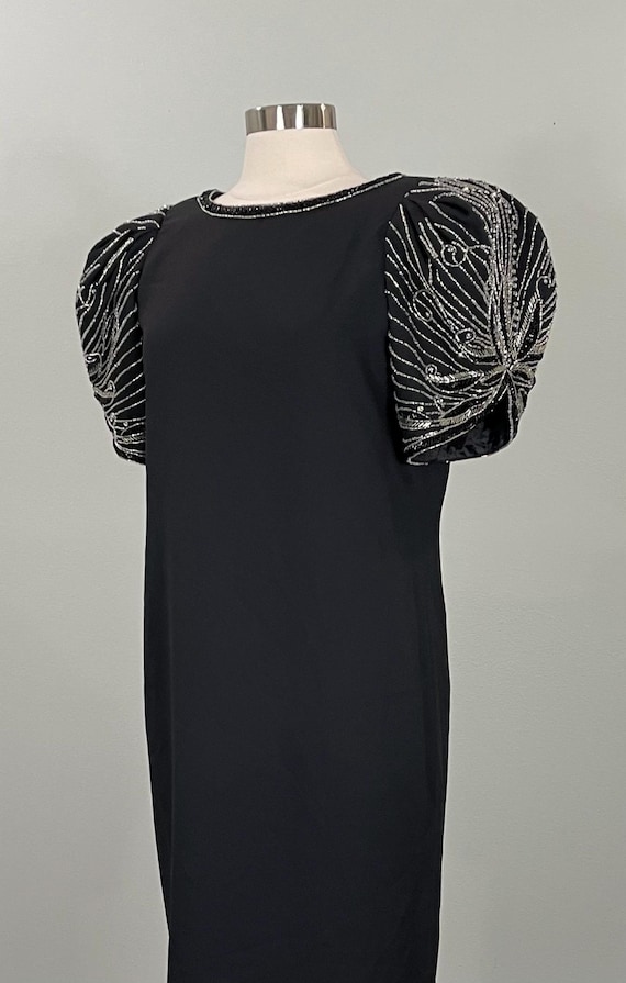 Jack Dryan Black Formal w/ Dramatic Rhinestone Be… - image 1