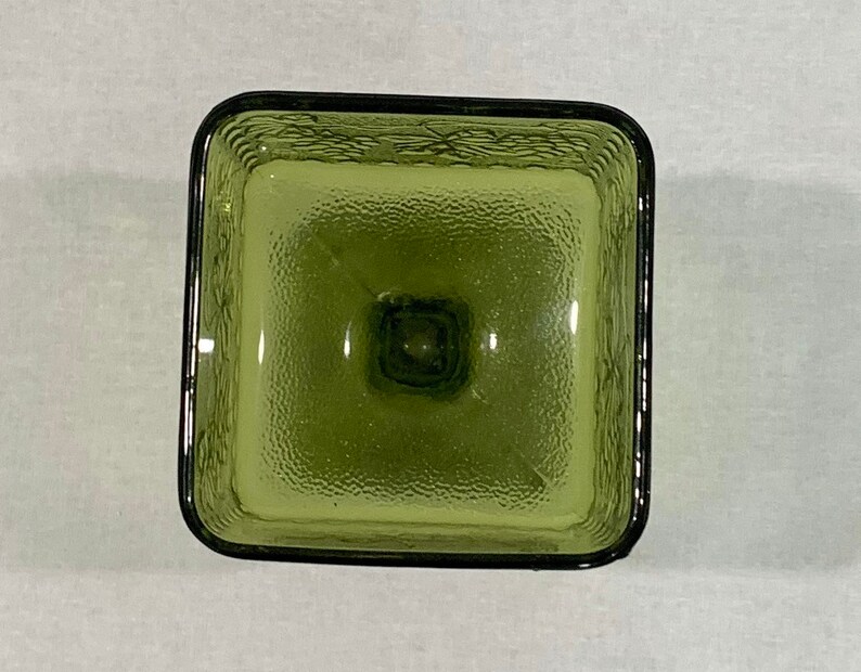 Avocado Green Glass Footed Candy Dish Grapevine Pattern Etsy