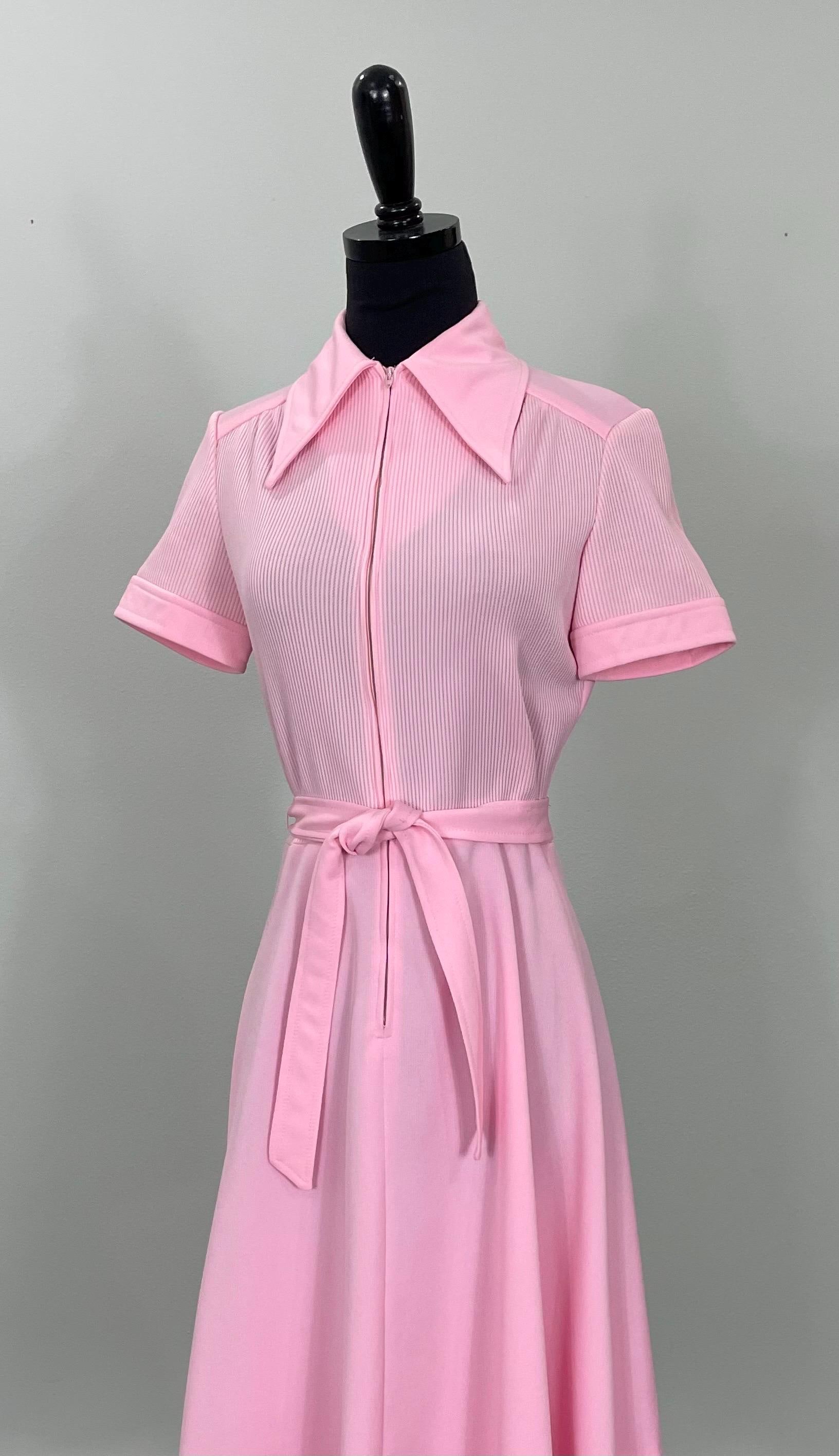 Pink Dress With Collar - Etsy