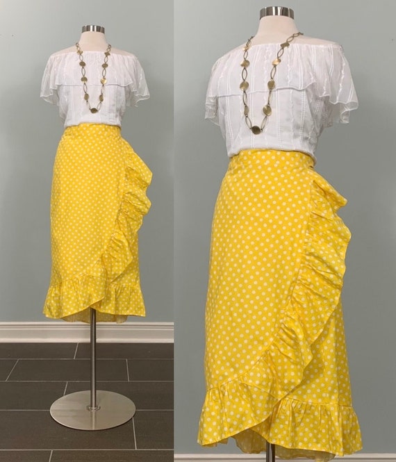 White polka dot wrap skirt new arrivals