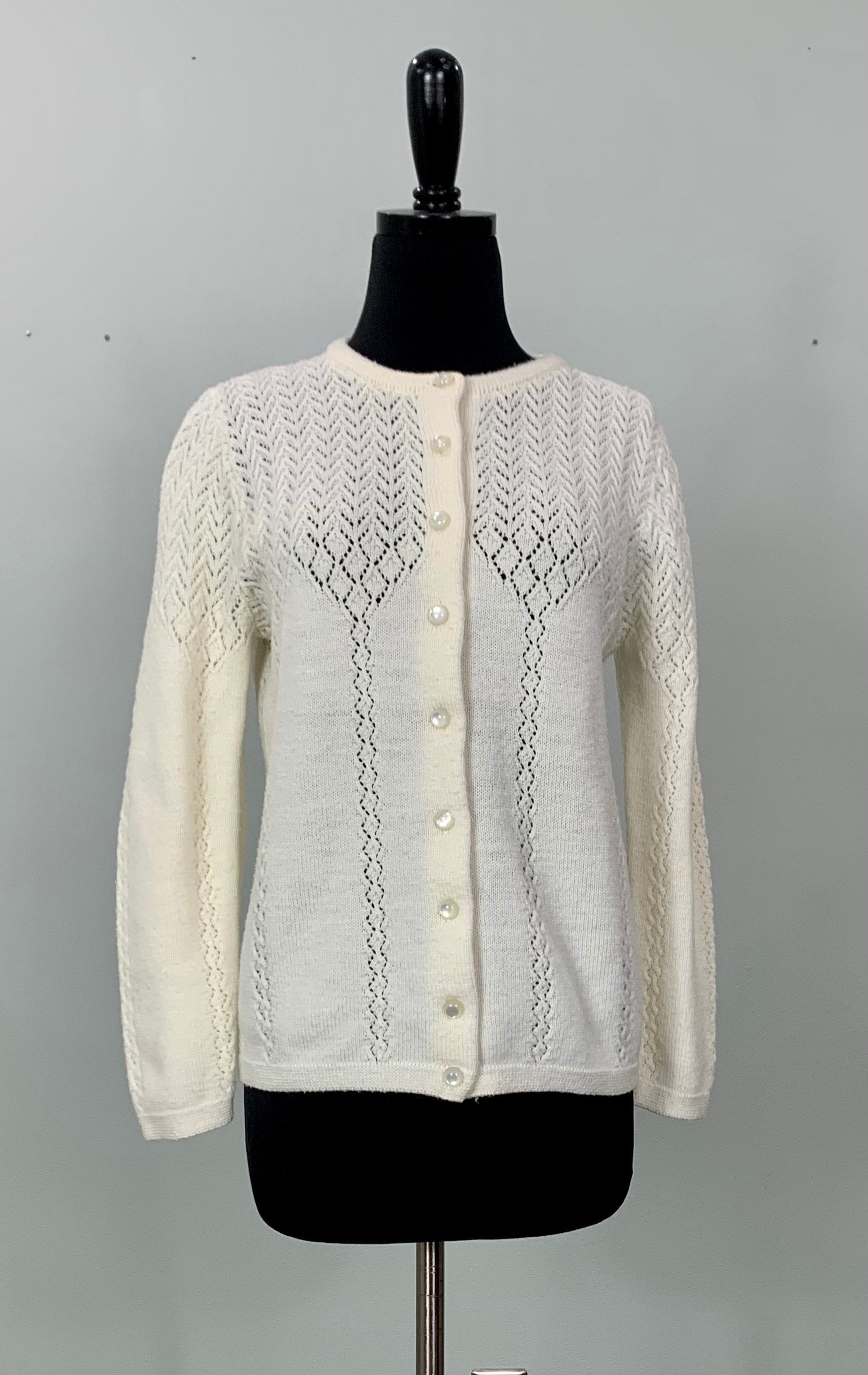80s White Cardigan - Etsy 80s White Cardigan - Etsy