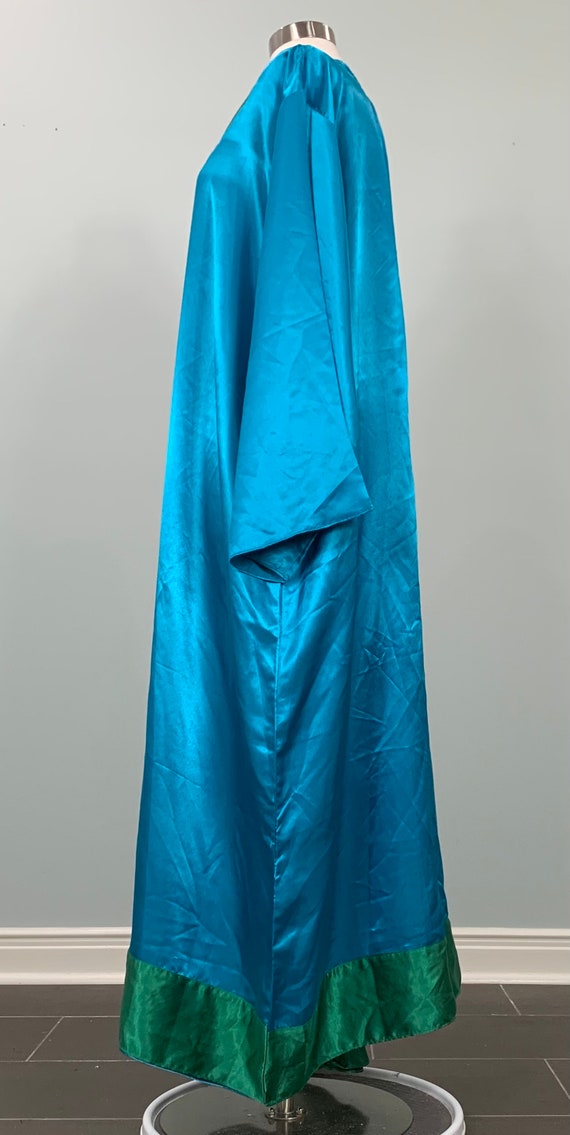 Blue and Green Kaftan with Pleated Neckline - OSF… - image 4