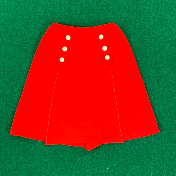 1970s Bright Red Bermuda Skort by JCPenney Fashions - Size 10/12 - 80s Red Athletic Skort