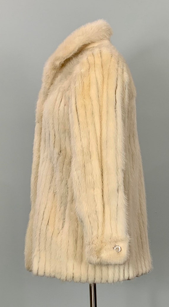 Vintage Blonde Mink Coat with Lattice Pattern - S… - image 4