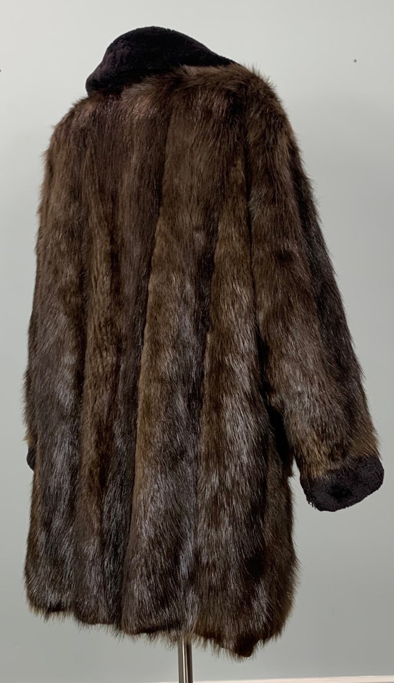 Sheared Beaver Coat - Unisex Vintage Fur Coat - C… - image 6