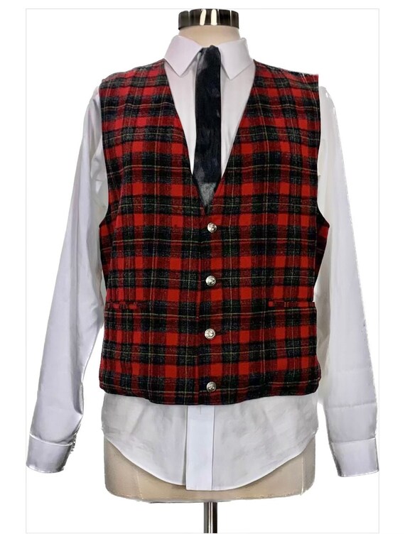 Mens christmas plaid vest hotsell