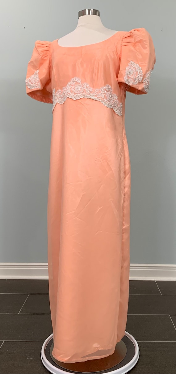 Peach and White Lace Formal Gown - Size 14/16 - 9… - image 3