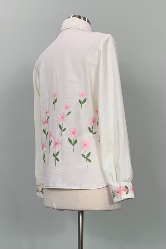 Embroidered Floral Blouse by Herman Marcus of Dal… - image 7