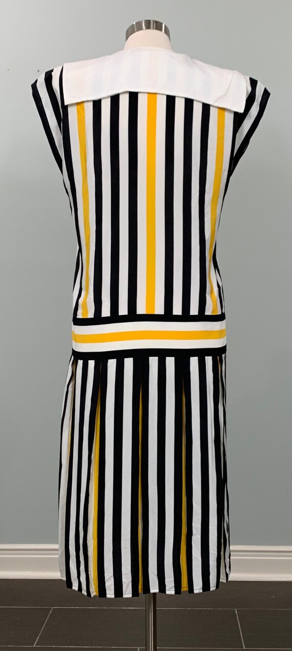 White and Black Stripe Drop Waist Dress by Maggy … - image 8