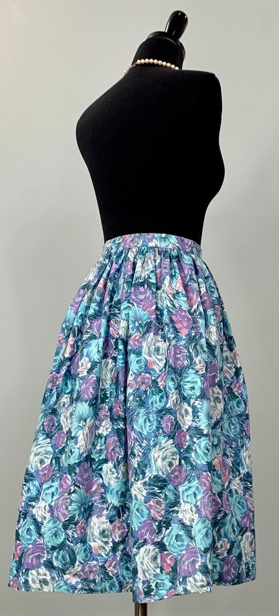 Blue and Purple Floral Circle Skirt - Size 00 - 5… - image 7