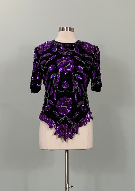 sequin asymmetrical top