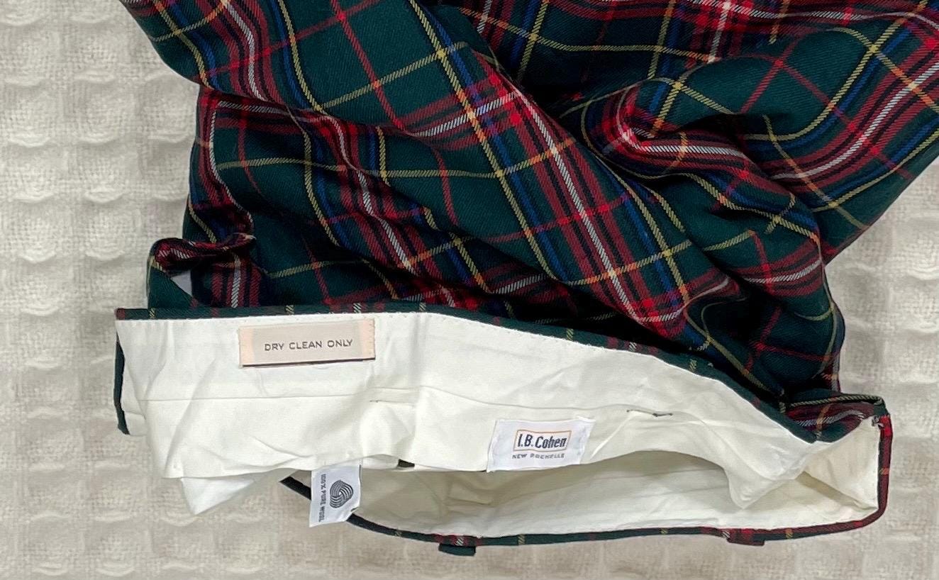 1980s Dark Green and Red Plaid Men