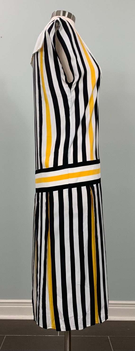 White and Black Stripe Drop Waist Dress by Maggy … - image 5